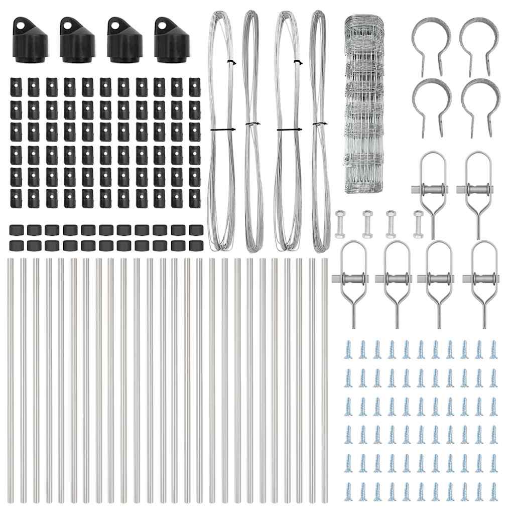 vidaXL Περίφραξη αγρού Ασημί 50 x 0.8 m Γαλβανισμένος χάλυβας