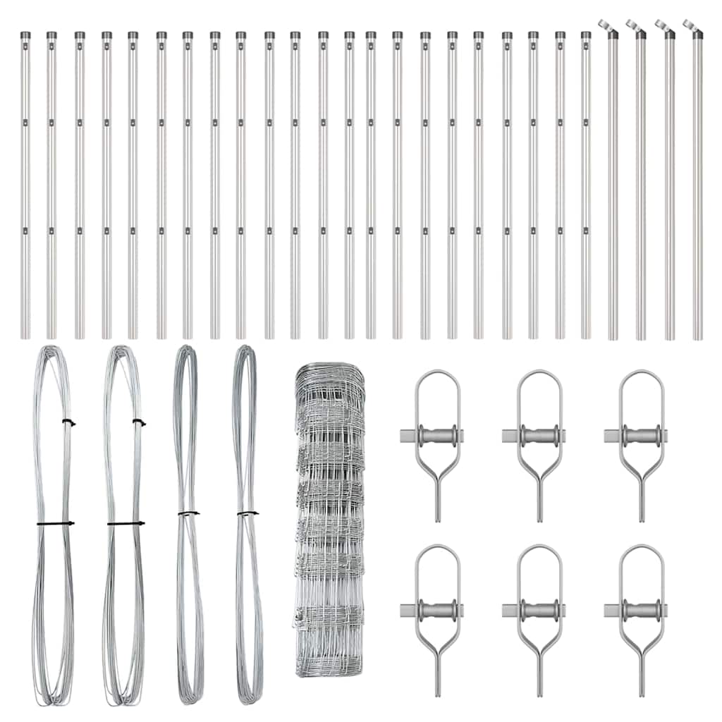 vidaXL Φράχτης Πεδίου 0.8x50 μ Γαλβανισμένος Χάλυβας