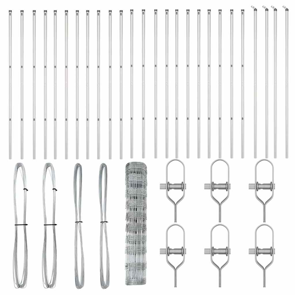 vidaXL Φράκτης Πεδίο 1x50 μ Γαλβανισμένο Ατσάλι