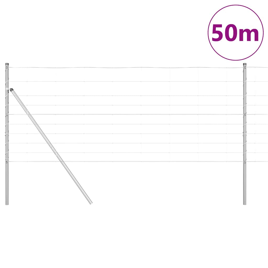 vidaXL Φράκτης Πεδίο 1x50 μ Γαλβανισμένο Ατσάλι