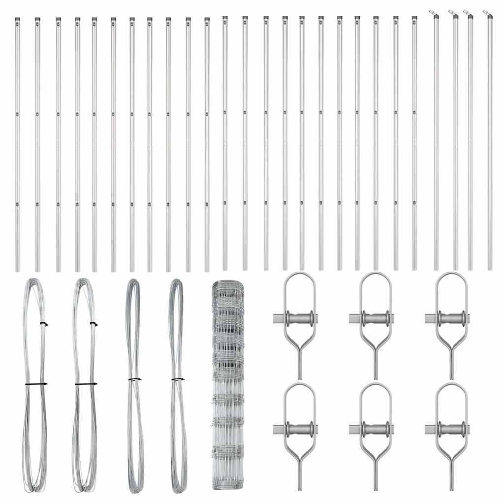 vidaXL Περίφραξη γηπέδου 1.2x50 μ Γαλβανισμένο ατσάλι