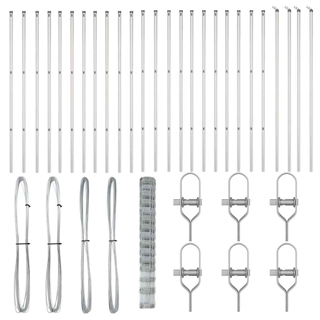 Φράχτης πεδίου vidaXL 1.6x50 μ από γαλβανισμένο χάλυβα