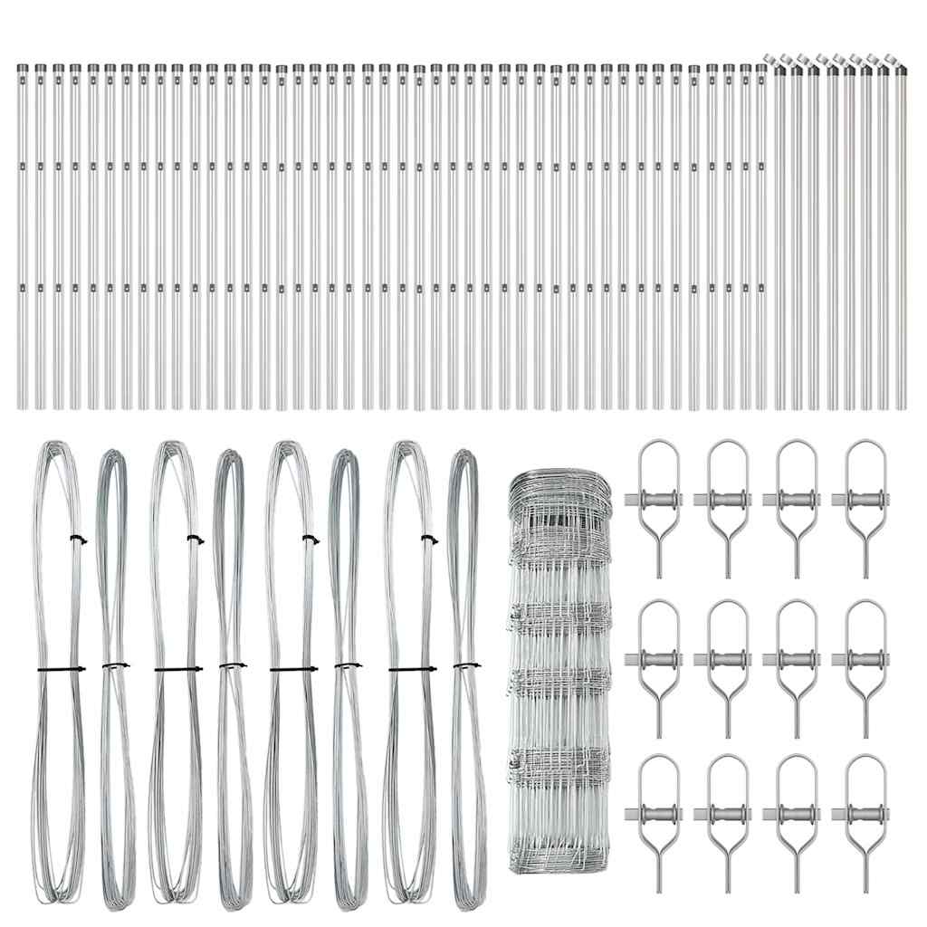 vidaXL Field Fence 0.8x100 μ Γαλβανισμένου Χάλυβα