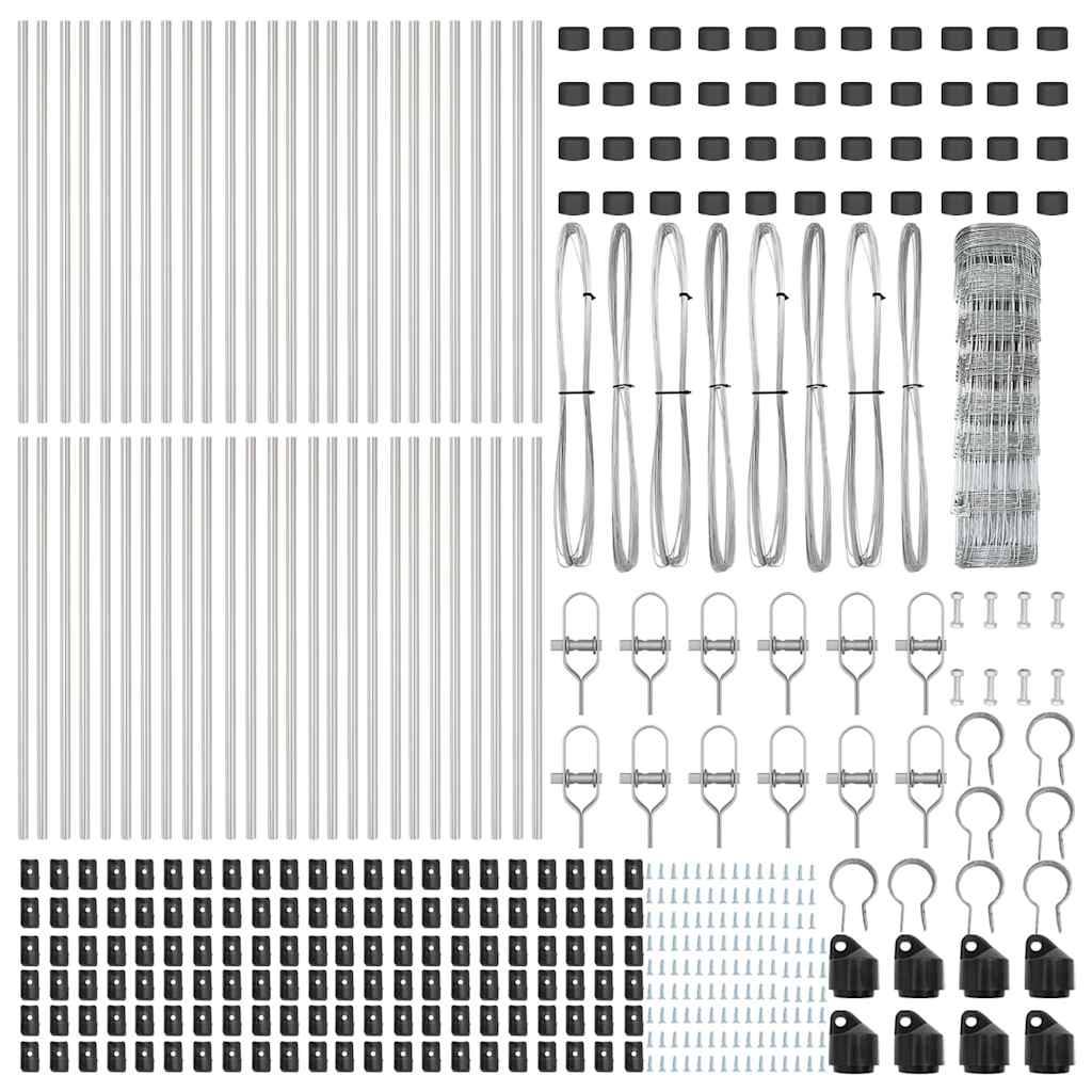 vidaXL Φράκτης Πεδίων 0.8x100 m Γαλβανισμένος Χάλυβας