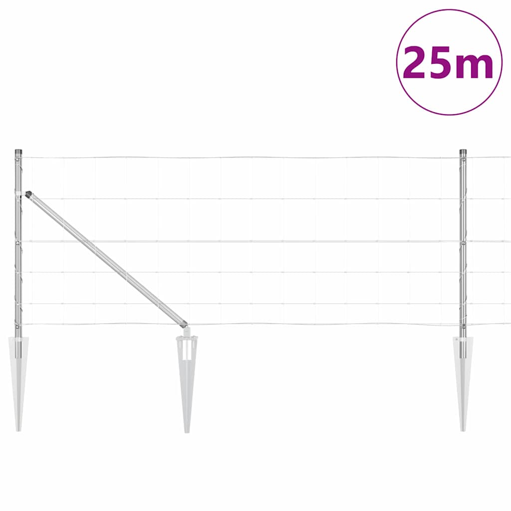 vidaXL Φράχτης Πεδίων 0.8x25 μ Γαλβανισμένος Χάλυβας