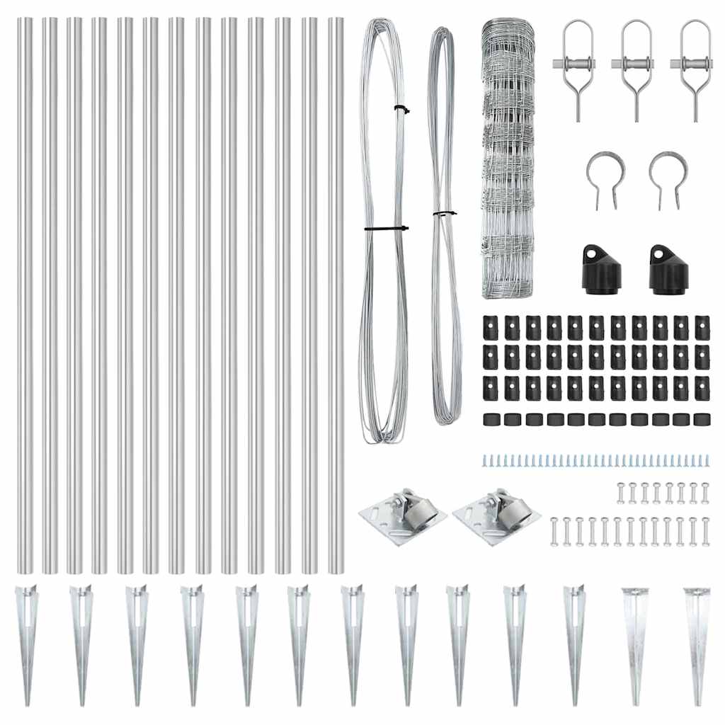 vidaXL Φράχτης Πεδιάδας 0.8x25 μ Γαλβανισμένο Ατσάλι