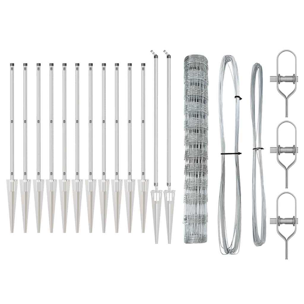 vidaXL Φράχτης Πεδίων 1.2x25 μ Κα galvanised Ατσάλι