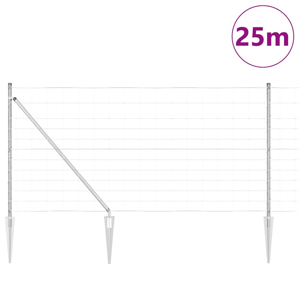 vidaXL Φράχτης Πεδίων 1.2x25 μ Κα galvanised Ατσάλι