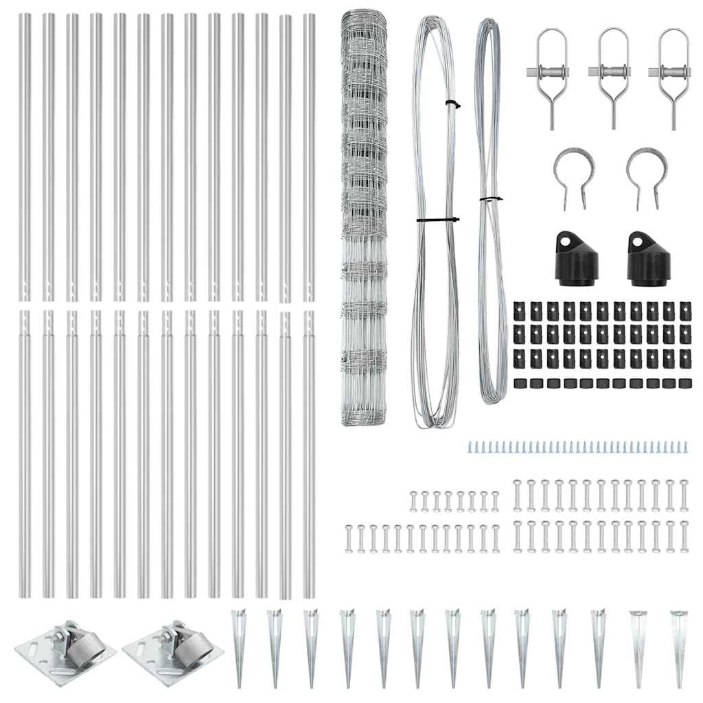 vidaXL Φράχτης Περιοχής 1.4x25 μ. Γαλβανισμένο Ατσάλι