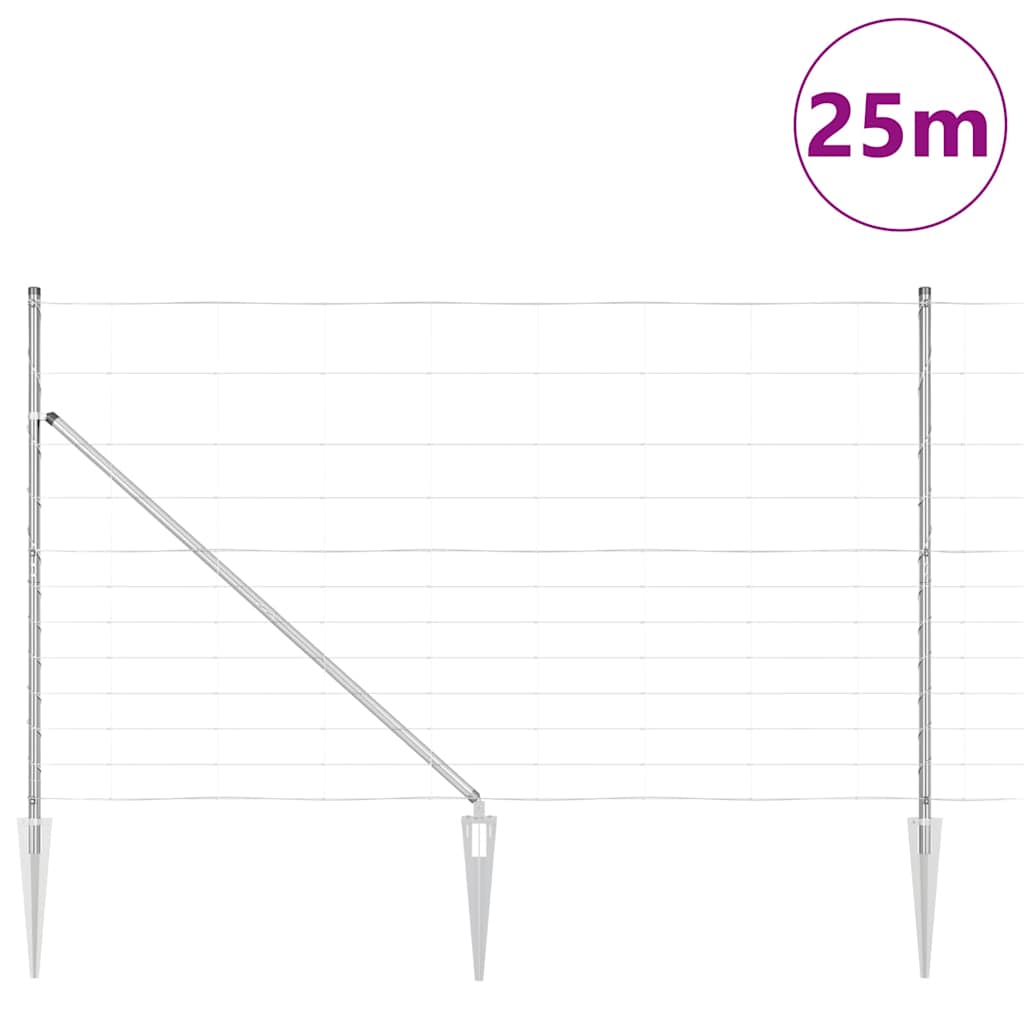 vidaXL Φράχτης Περιοχής 1.4x25 μ. Γαλβανισμένο Ατσάλι