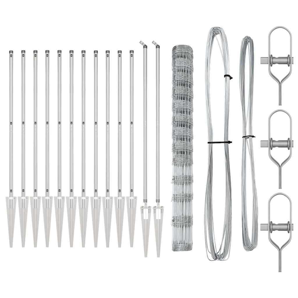 vidaXL Φράχτης Αγρού 1.5x25 μ Γαλβανισμένο Ατσάλι