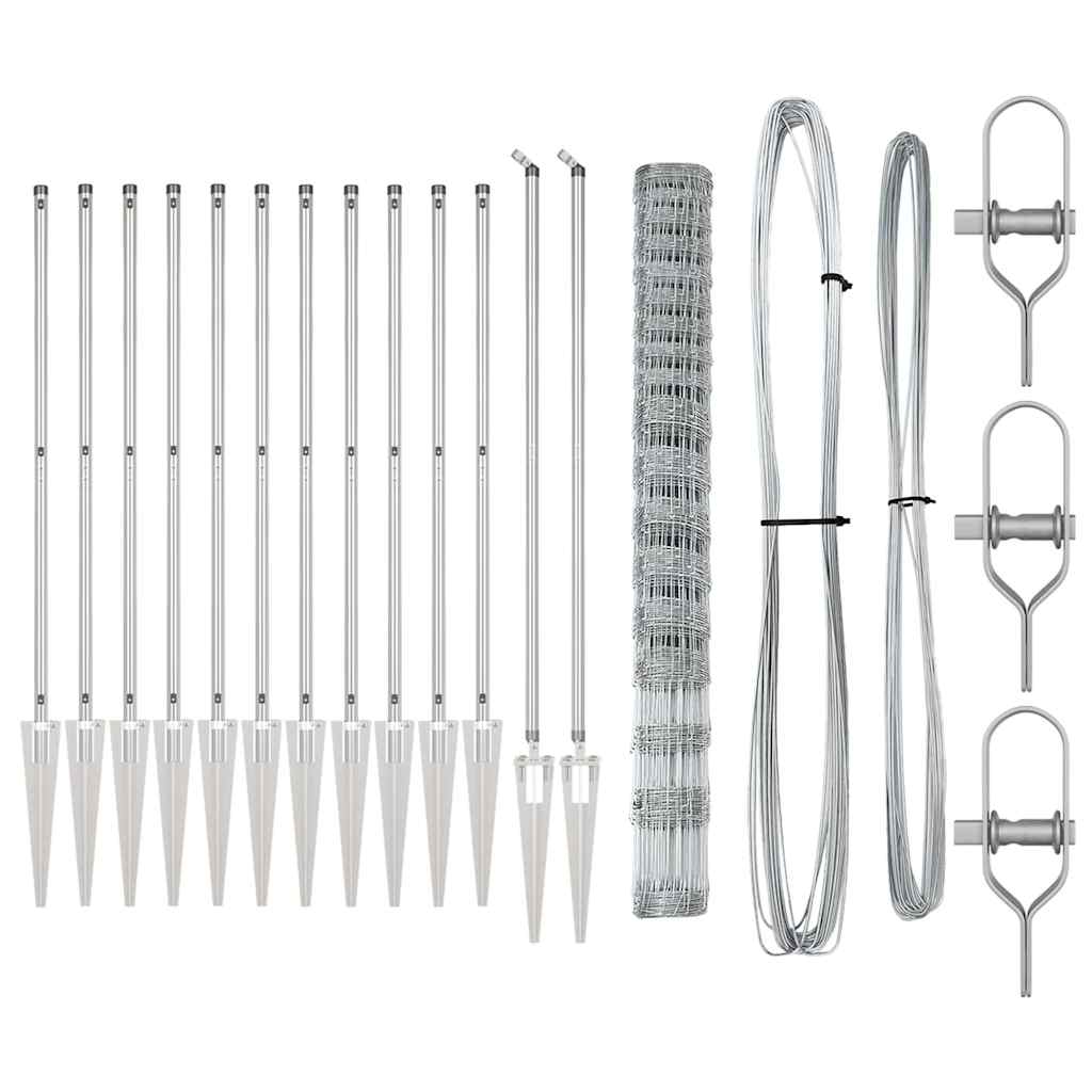 vidaXL Περίφραξη Αγρού 1.5x25 μ Γαλβανισμένος Χάλυβας