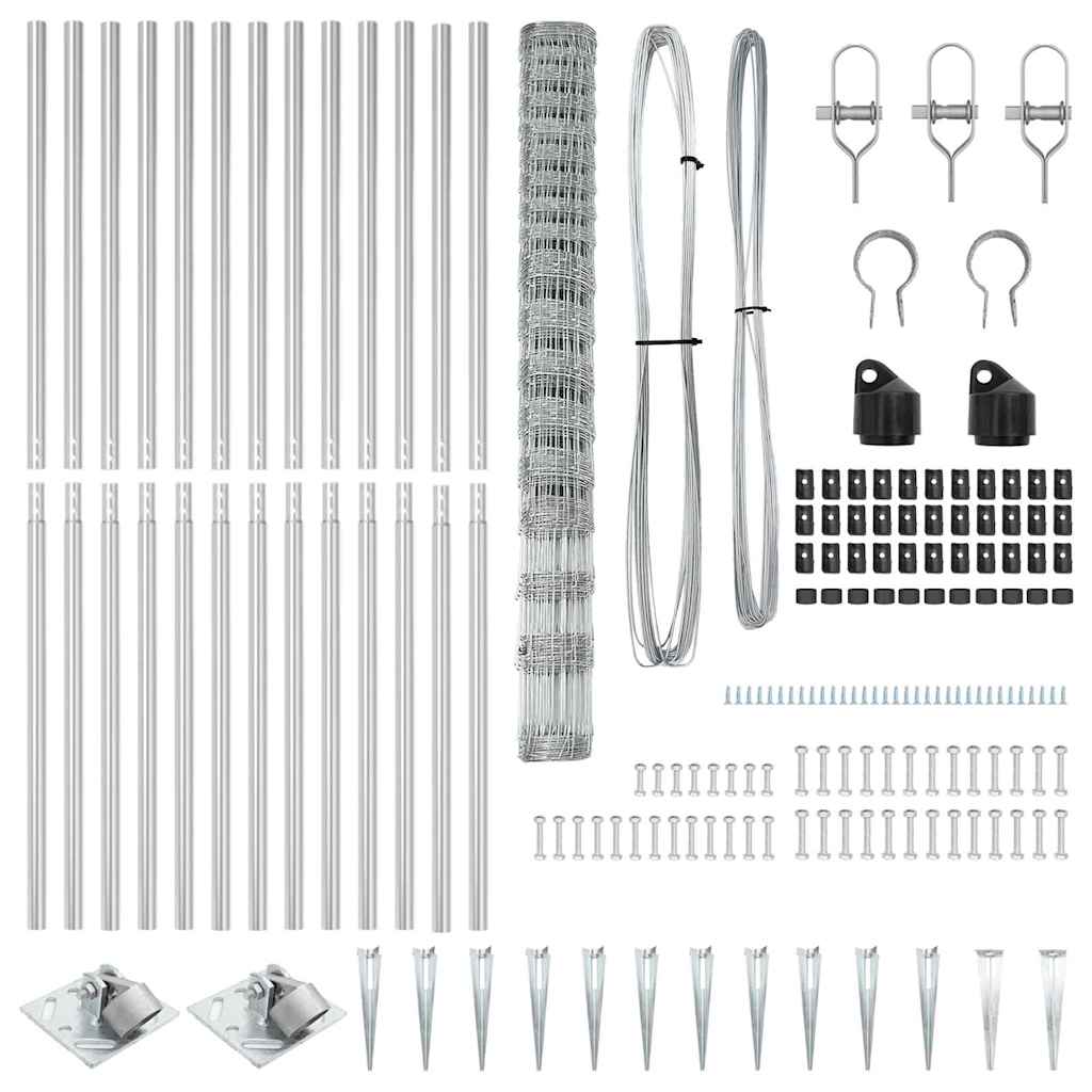vidaXL Περίφραξη Αγρού 1.5x25 μ Γαλβανισμένος Χάλυβας
