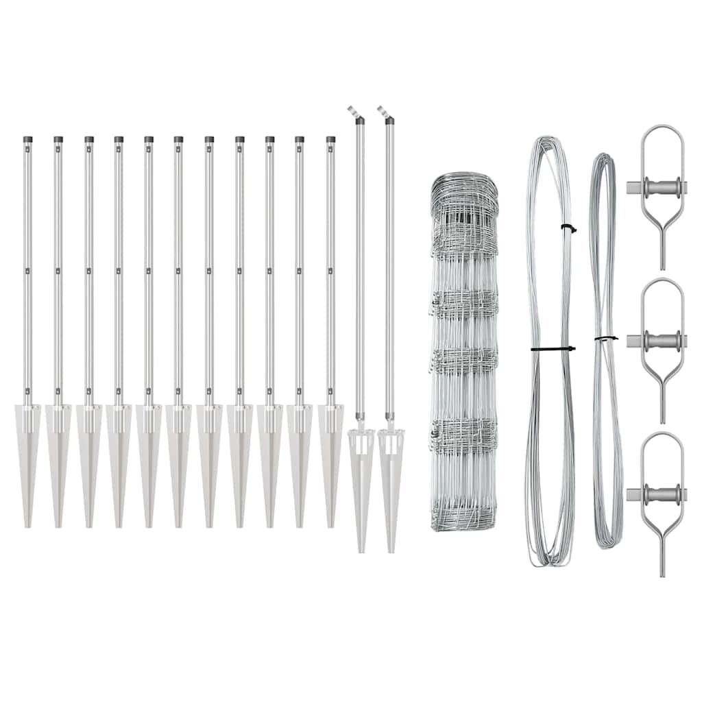 vidaXL Φράχτης Αγρού 0.8x50 μ Γαλβανισμένος Χάλυβας