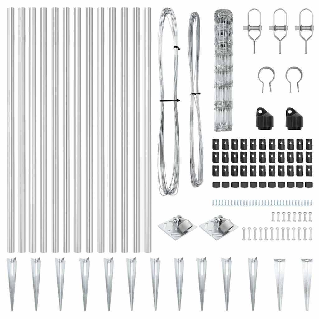 vidaXL Φράχτης Πεδιάδας 1x50 μ Γαλβανισμένος Χάλυβας