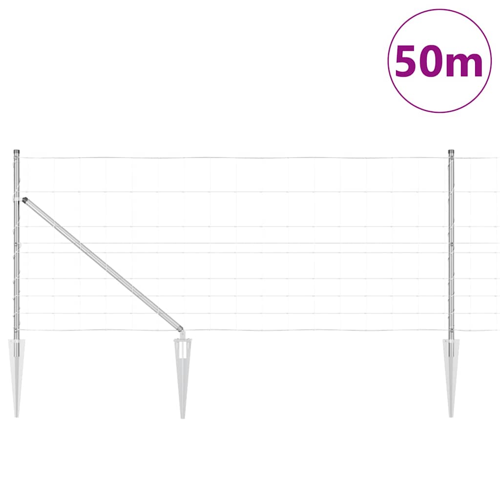 vidaXL Φράχτης Πεδιάδας 1x50 μ Γαλβανισμένος Χάλυβας