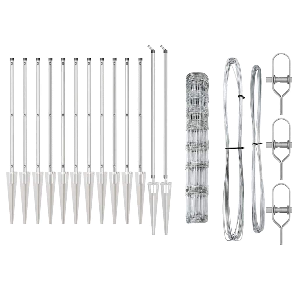 vidaXL Κάγκελο Πεδίων 1x50 μ Γαλβανισμένο Χάλυβα