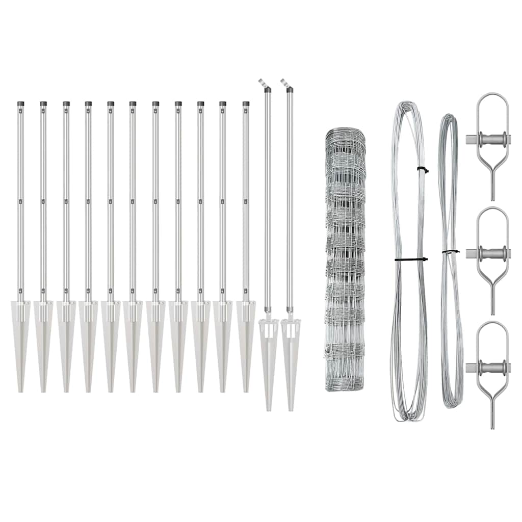 vidaXL Φράχτης Πεδίου 1x50 μ Γαλβανισμένος Χάλυβας