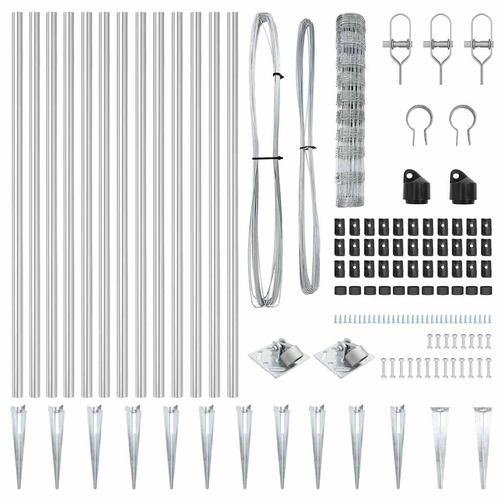 vidaXL Φράχτης Πεδίου 1x50 μ Γαλβανισμένος Χάλυβας