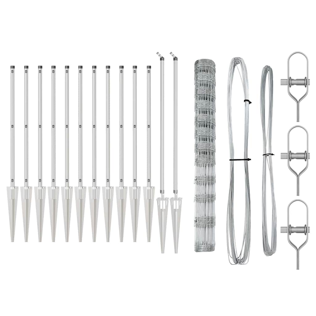 vidaXL Φράκτης Πεδίων 1.4x50 μ Γαλβανισμένος Χάλυβας