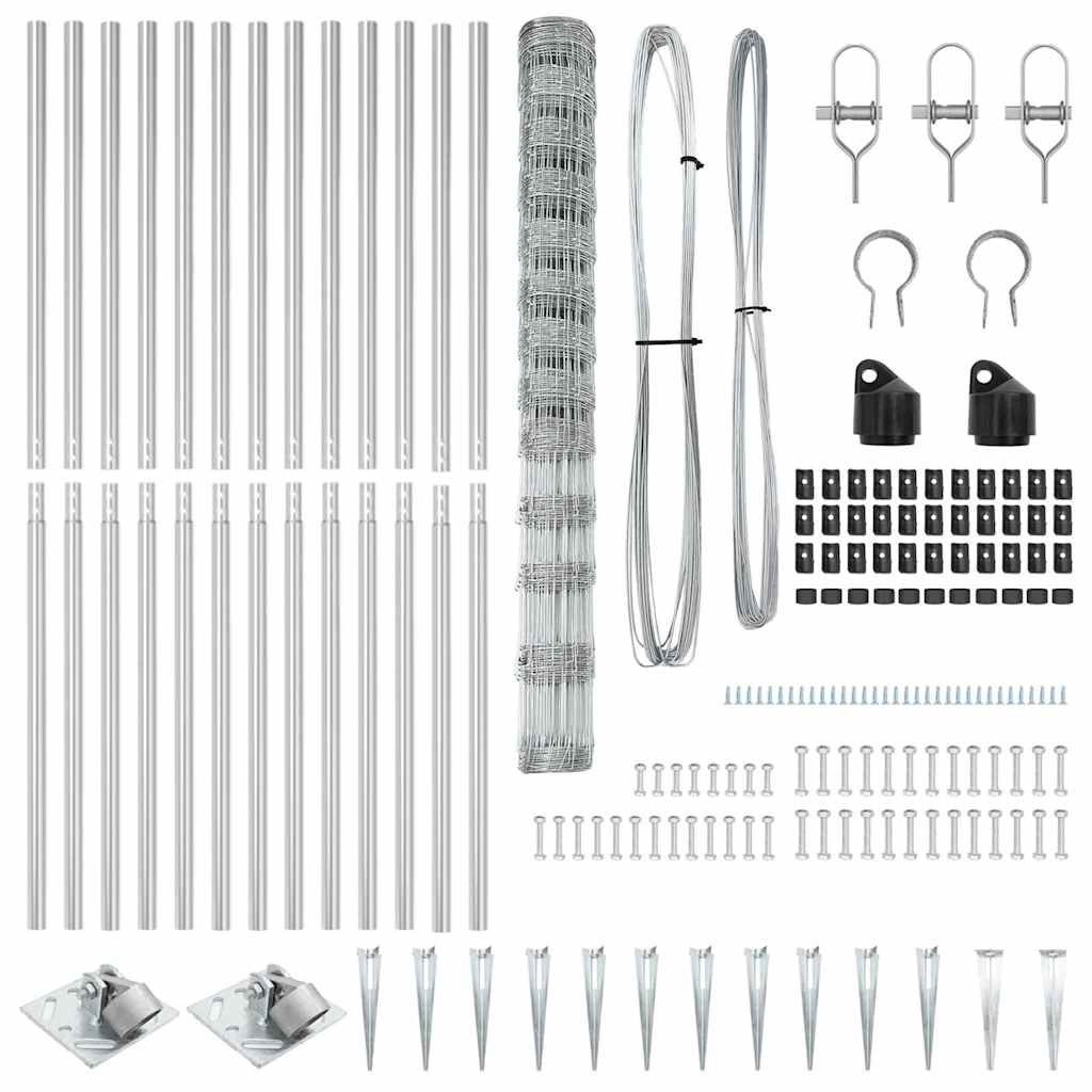 vidaXL Φράχτης Γης 1,5x50 μ Γαλβανισμένος Χάλυβας