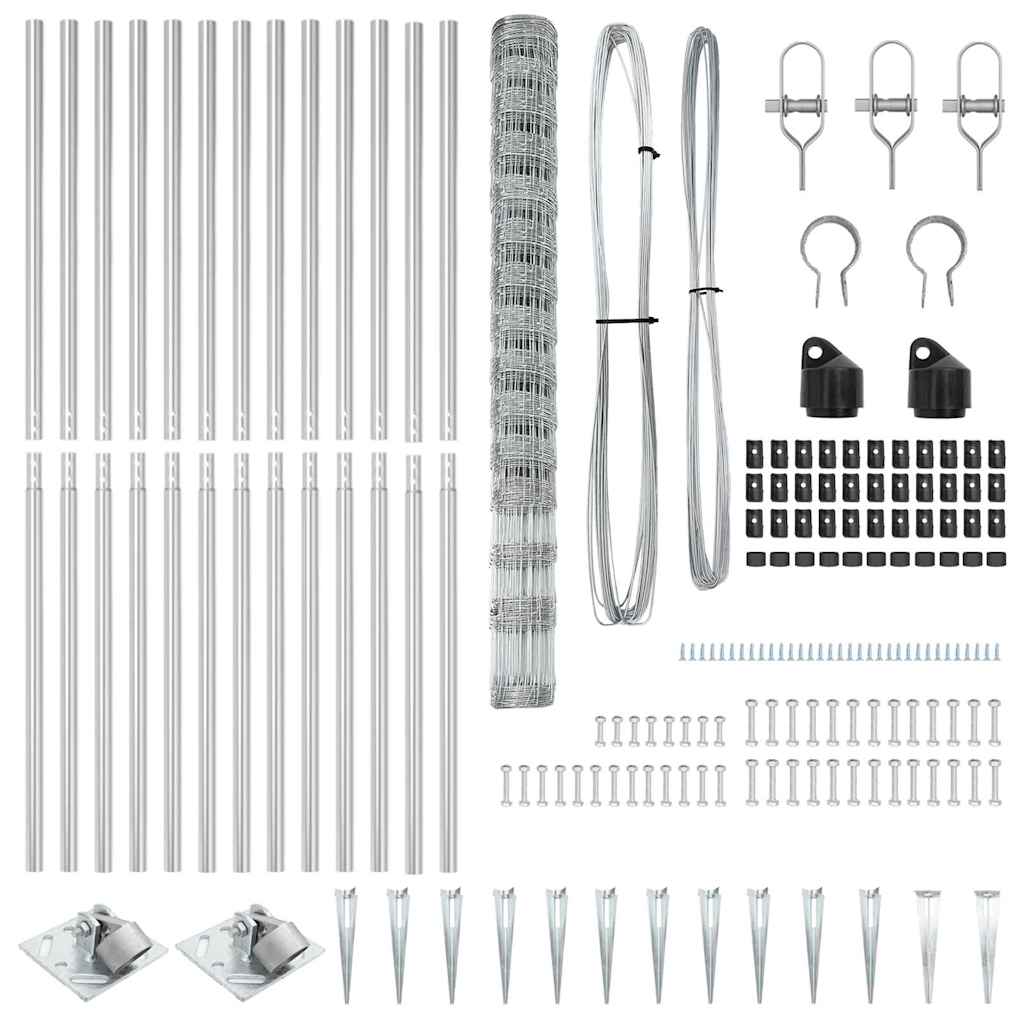 vidaXL Φράγμα Κήπου 1.6x50 μ Γαλβανισμένος Χάλυβας