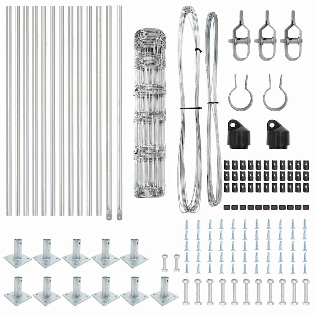 vidaXL Φράχτης Χωραφιού 0.8x25 μ γαλβανισμένο χάλυβα