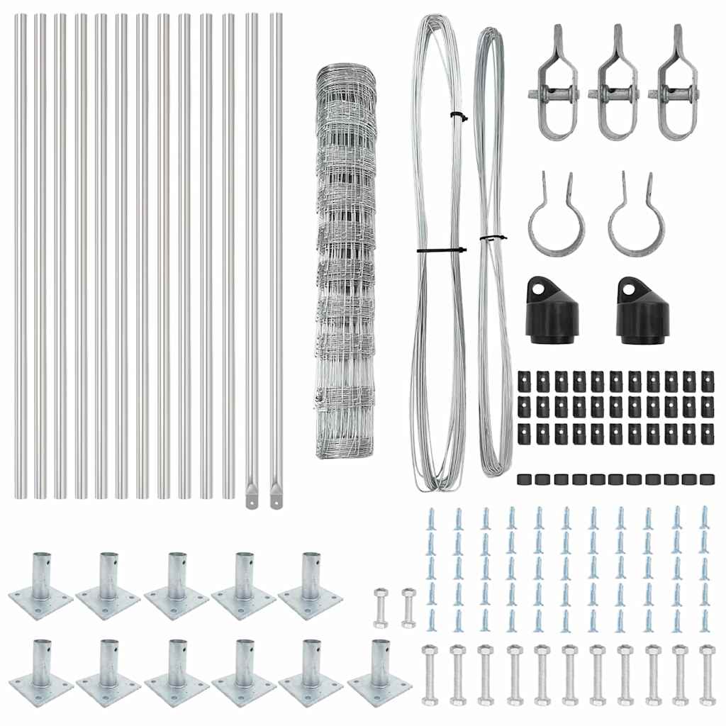 vidaXL Φράκτης Πεδίου 1x25 μ Γαλβανισμένο Ατσάλι