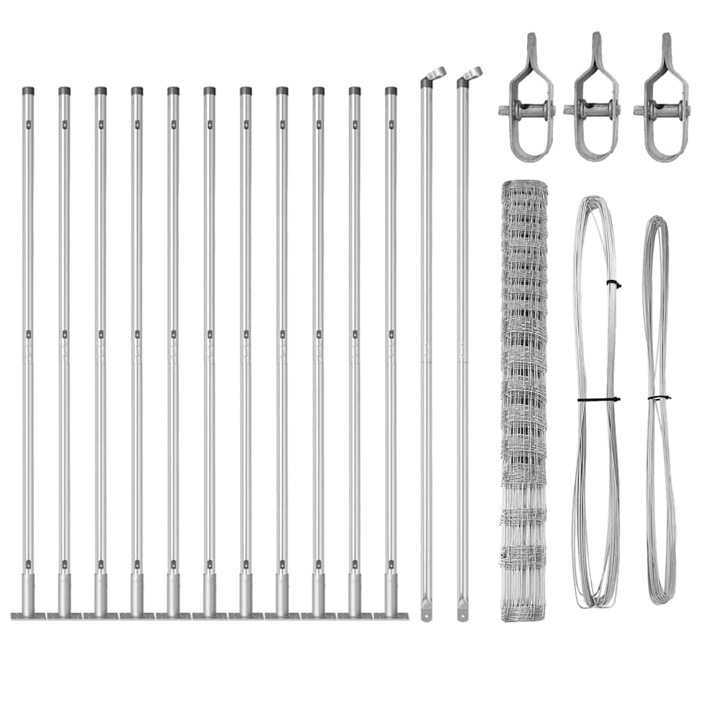 vidaXL Περίφραξη Αγρού 1.5x25 μ Γαλβανισμένο Ατσάλι