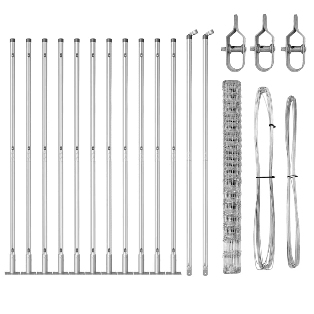 vidaXL Field Fence 1.6x25 μ Γαλβανισμένος Χάλυβας