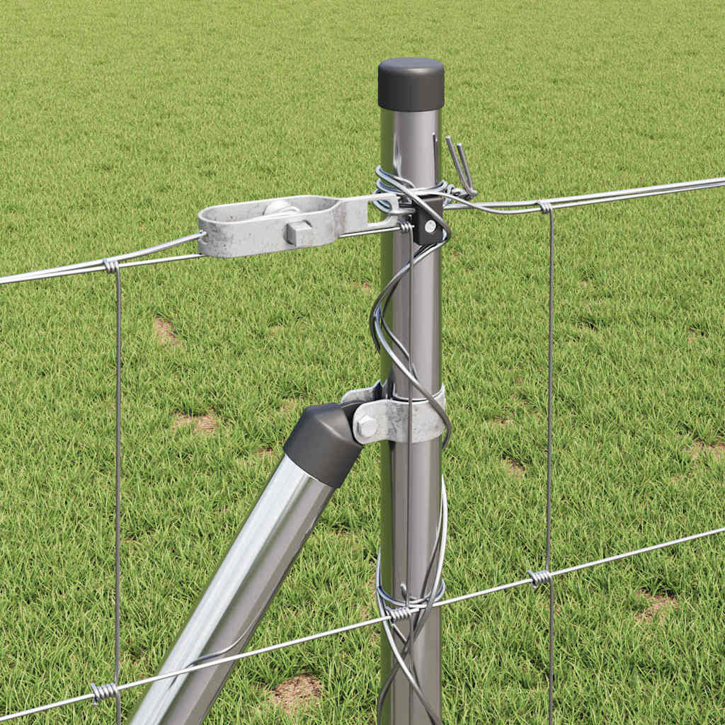 vidaXL Περίφραξη αγρού Ασημί 50 x 0.8 m Γαλβανισμένος χάλυβας