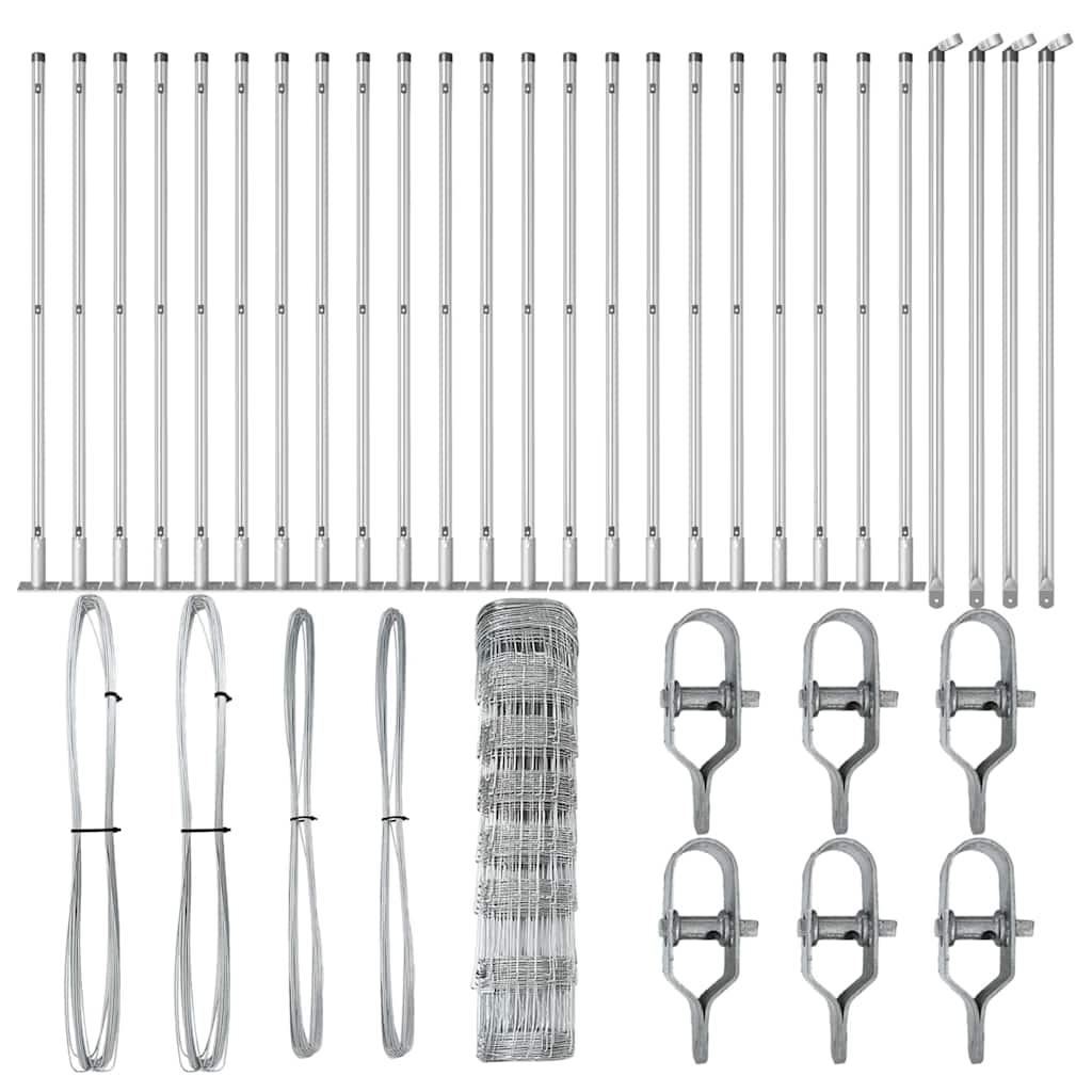 vidaXL Φράχτης Πεδίων 0.8x50 μ Γαλβανισμένο Χάλυβα