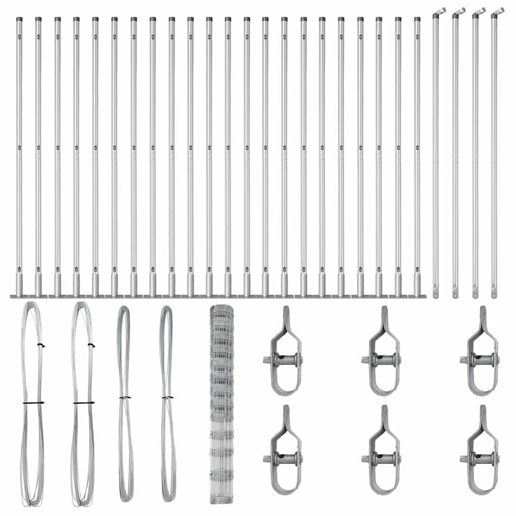 vidaXL Φράχτης Πεδίου 1.5x50 μ Γαλβανισμένο Ατσάλι