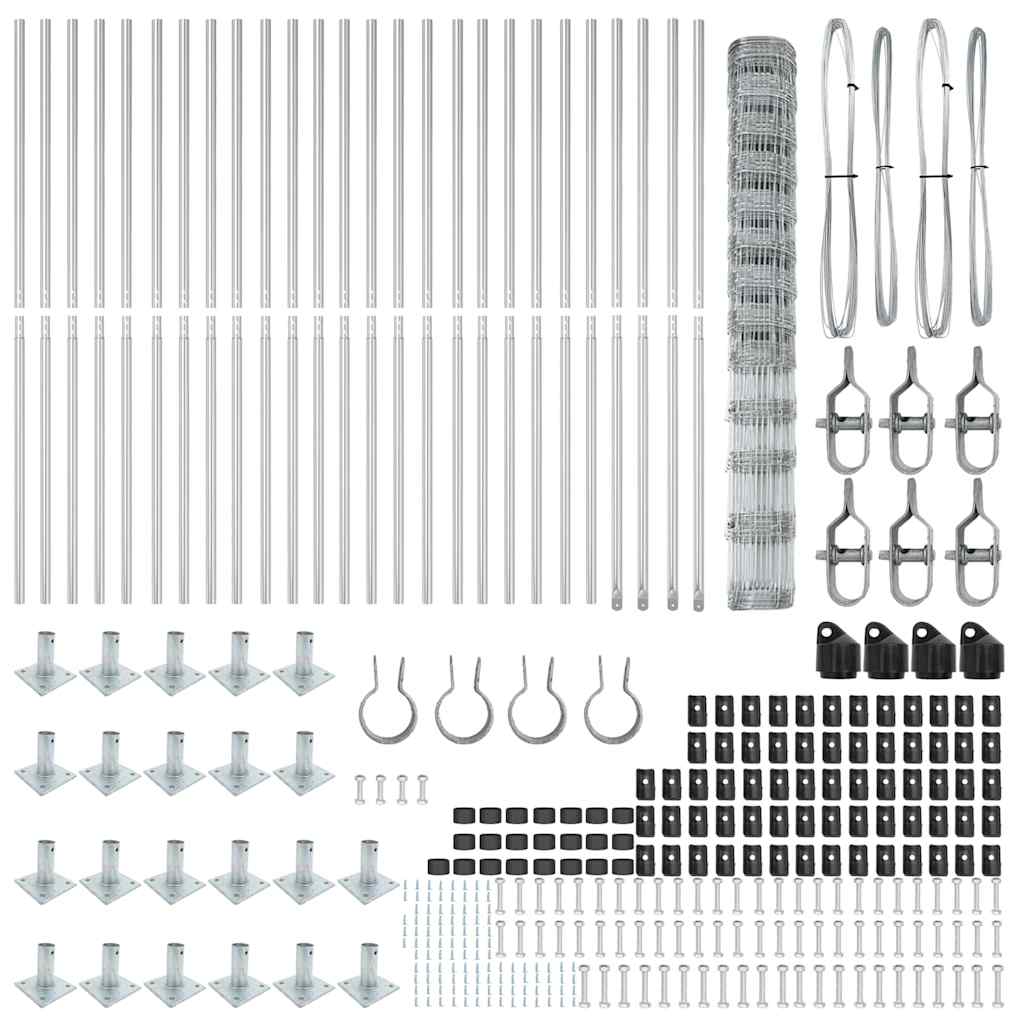 vidaXL Φράχτης Πεδίου 1.5x50 μ Γαλβανισμένο Ατσάλι