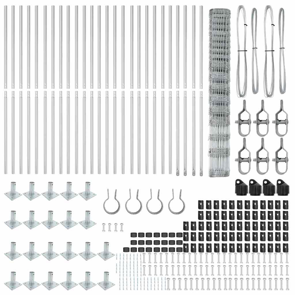 vidaXL Περίφραξη Γης 1.5x50 μ. Γαλβανισμένος Χάλυβας