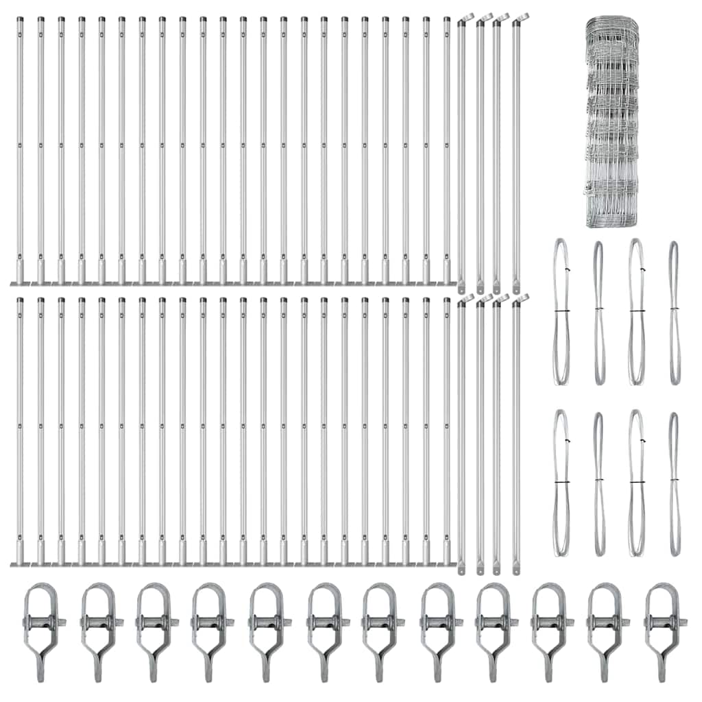 vidaXL Field Fence 0.8x100 μ Γαλβανισμένος χάλυβας