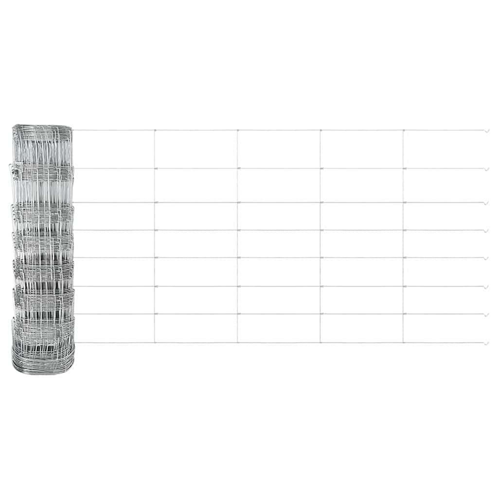 vidaXL Field Fence 0.8x100 μ Γαλβανισμένος χάλυβας