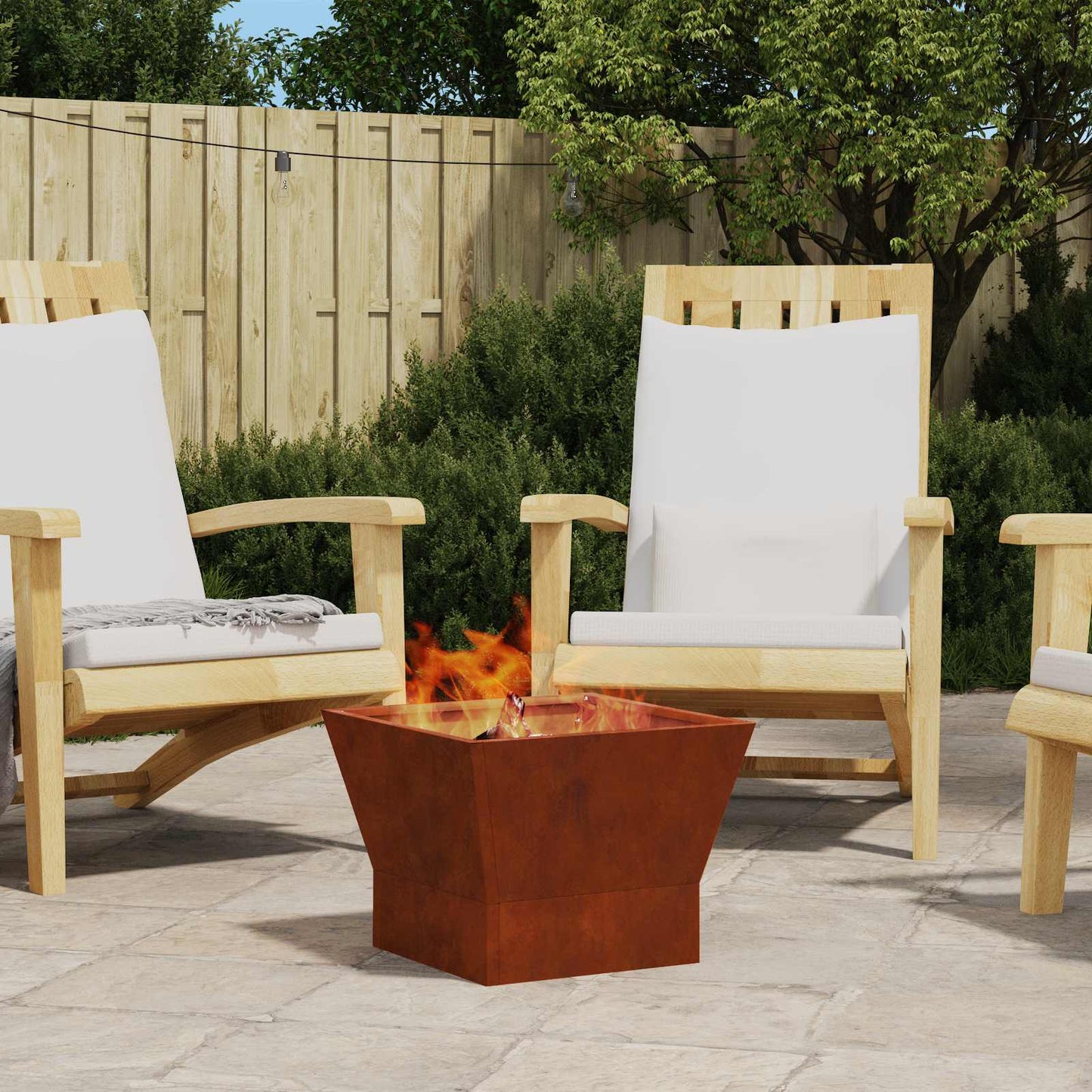 vidaXL Φωτιά Καφέ 40 x 40 x 35 cm Ατσάλι Σκληρυθέν στον Αέρα