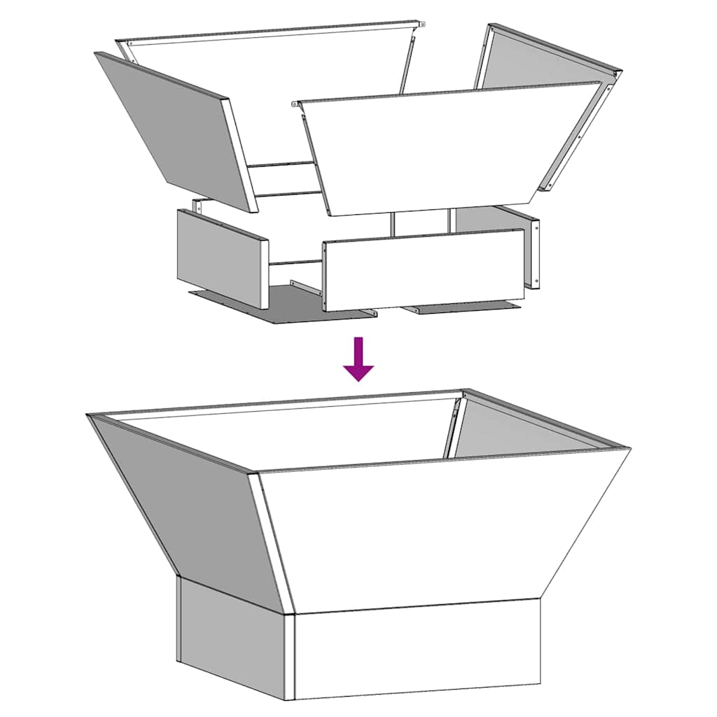 vidaXL Φωτιά σε μπολ Μαύρο 60 x 60 x 35 cm Ατσάλι Σκληρυθέν στον Αέρα