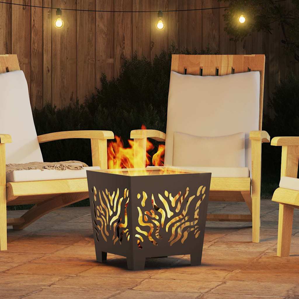 vidaXL Φωτιά Μαύρο 40 x 40 x 40 cm Ατσάλι