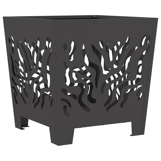 vidaXL Φωτιά Μαύρο 40 x 40 x 40 cm Ατσάλι