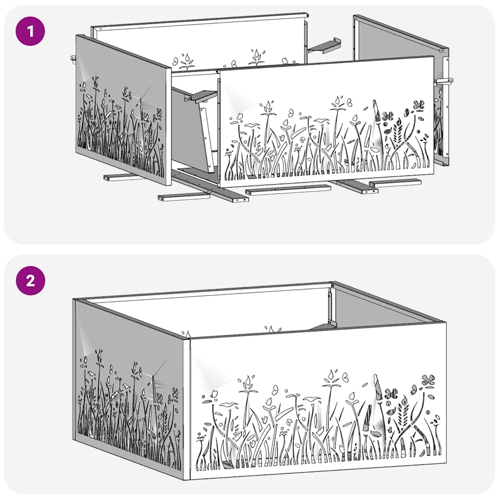 vidaXL Φωτιά Μαύρο 60 x 60 x 30 cm Ατσάλι