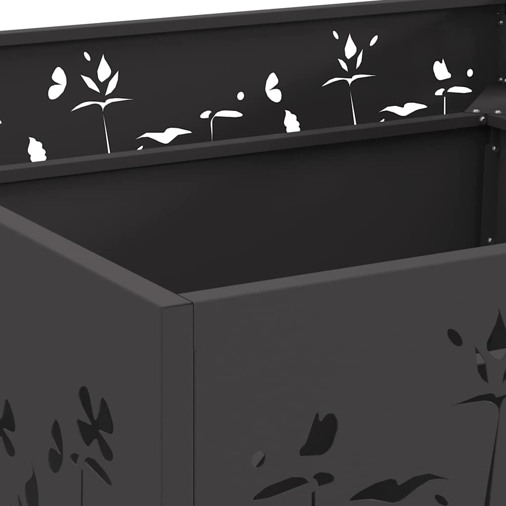 vidaXL Φωτιά Μαύρο 80 x 80 x 30 cm Ατσάλι