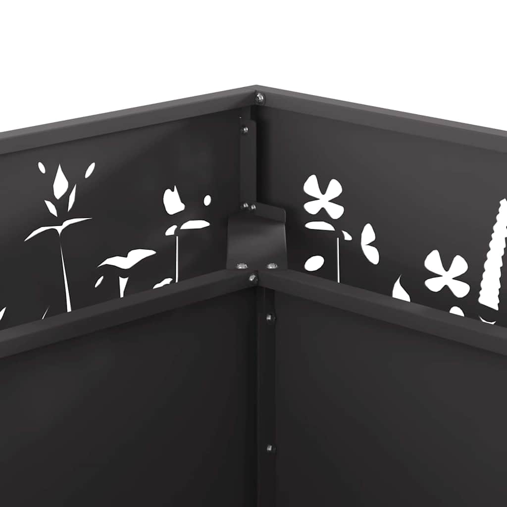 vidaXL Φωτιά Μαύρο 80 x 80 x 30 cm Ατσάλι