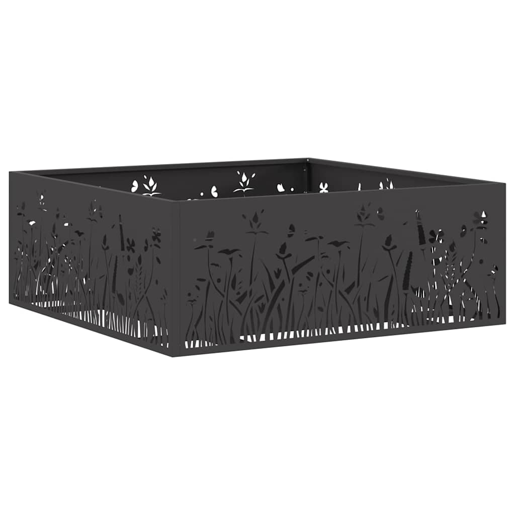 vidaXL Φωτιά Μαύρο 80 x 80 x 30 cm Ατσάλι
