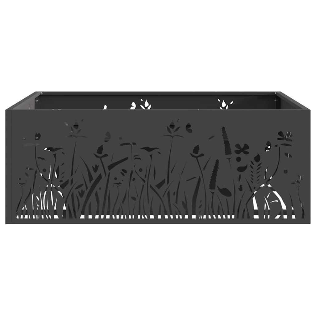 vidaXL Φωτιά Μαύρο 80 x 80 x 30 cm Ατσάλι