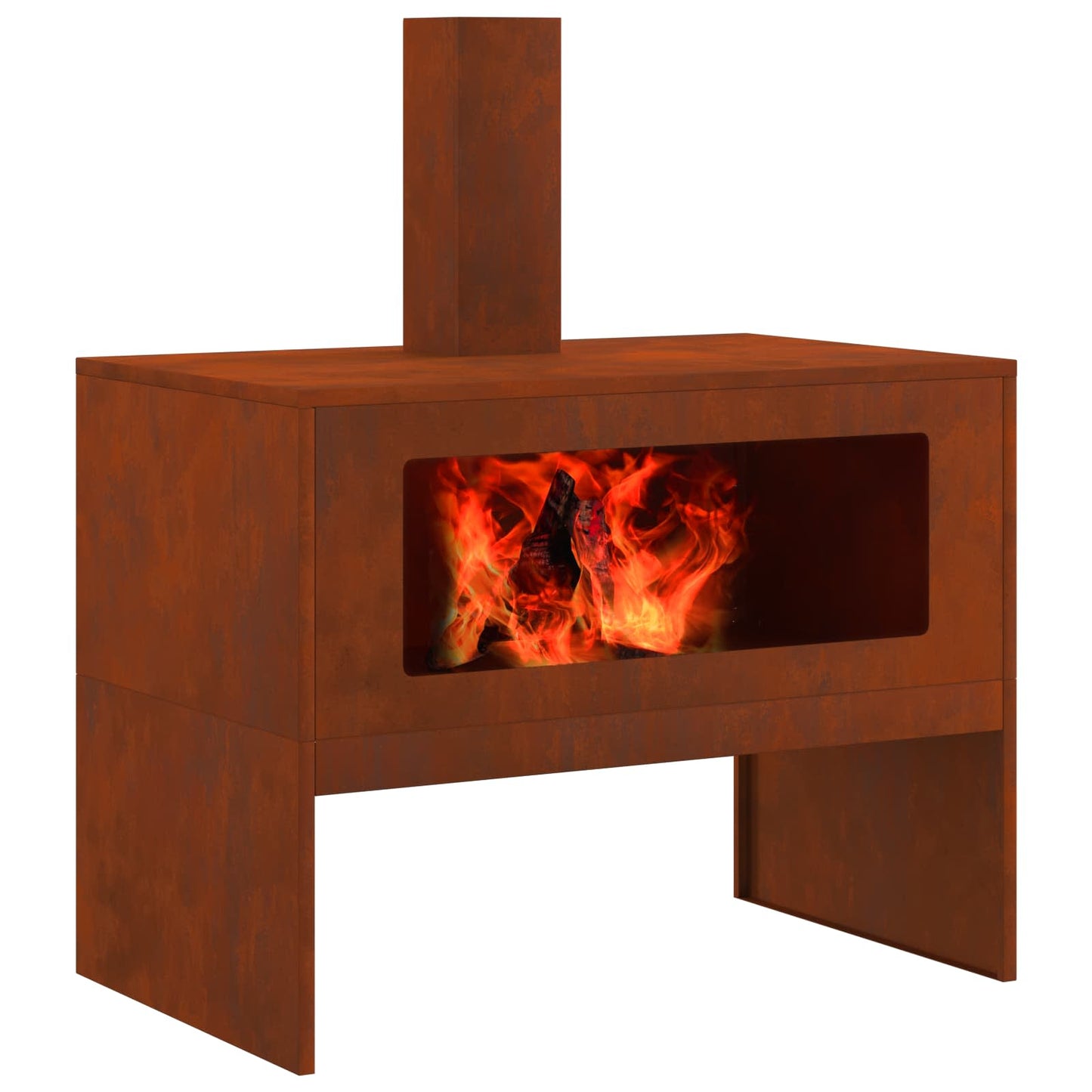 vidaXL Φωτιά Σκ rusty 80 x 50 x 96 εκ. Ατσάλι Σκληρυθέν στον Αέρα