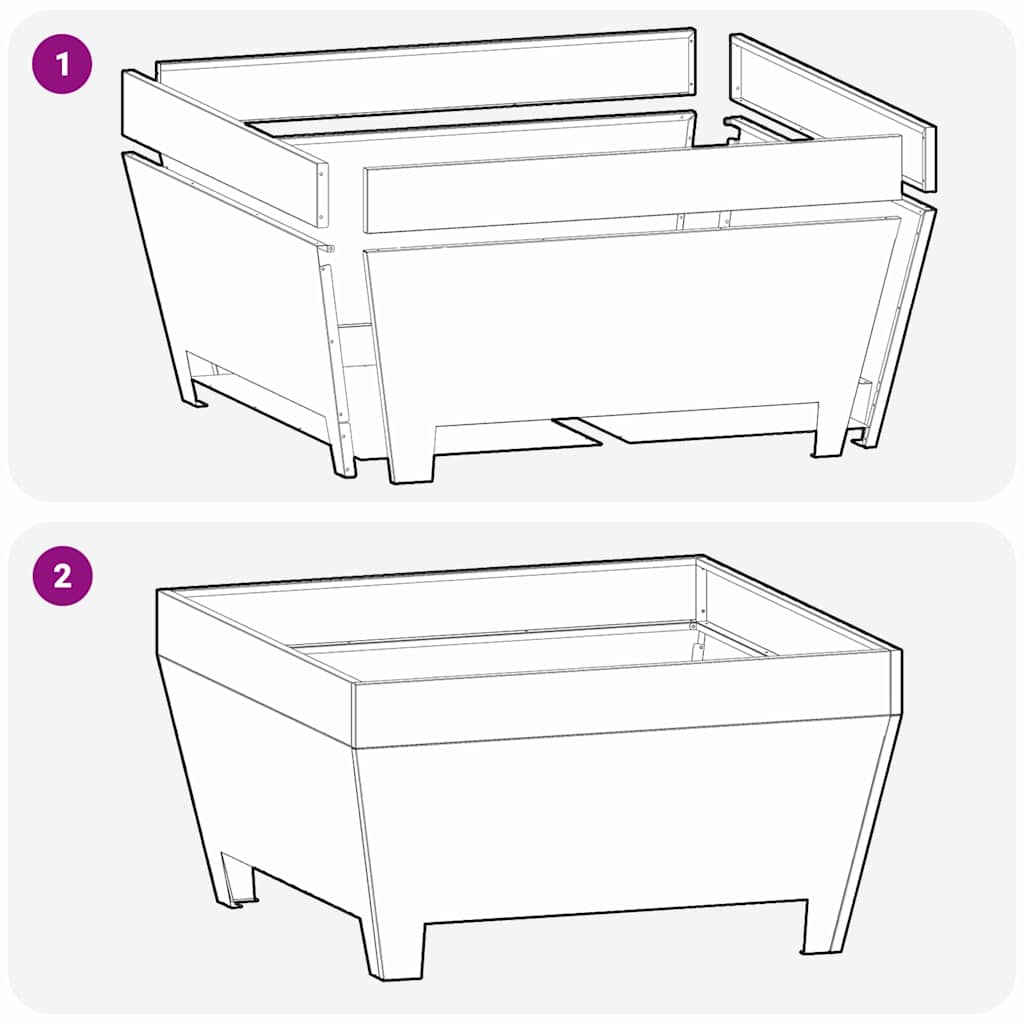 vidaXL Φωτιά Μαύρο 50 x 50 x 38 εκ. Ατσάλι
