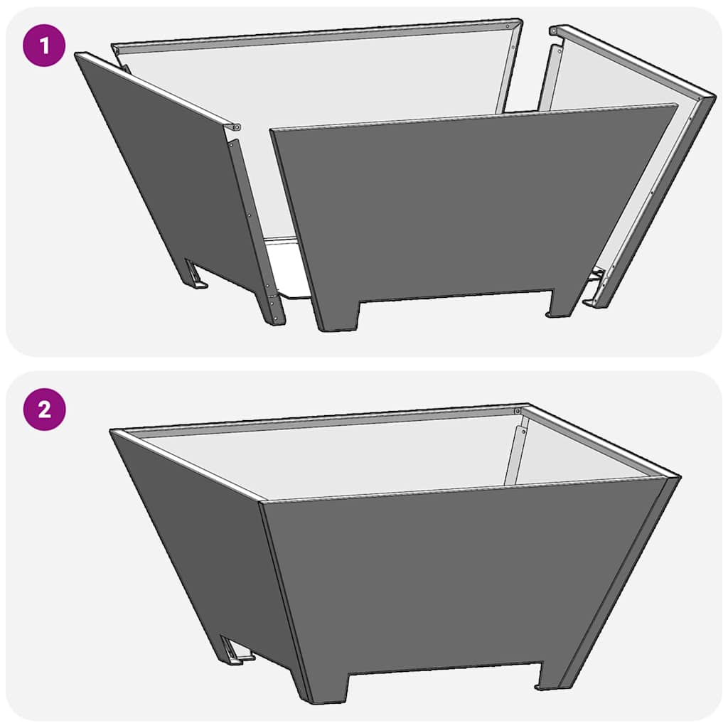 vidaXL Φωτιά Μαύρο 60 x 60 x 30 cm Ατσάλι