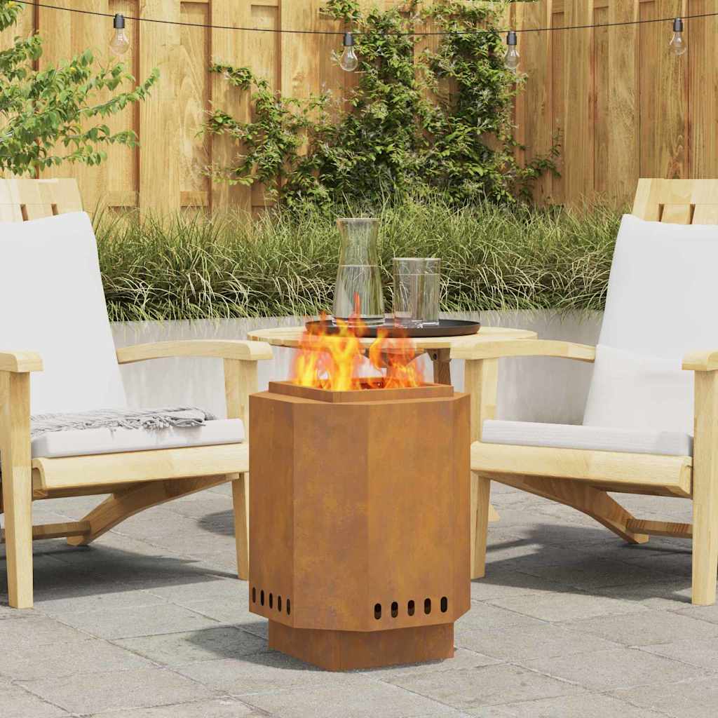 vidaXL Σόμπα Φωτιάς Χωρίς Καπνό Καφέ 38 x 38 x 51 cm Ατσάλι καιρό